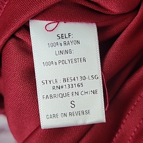 Altar'd State Ruby Red Long Sleeve Dress w elasticized waist & wrists Size small - Picture 10 of 11